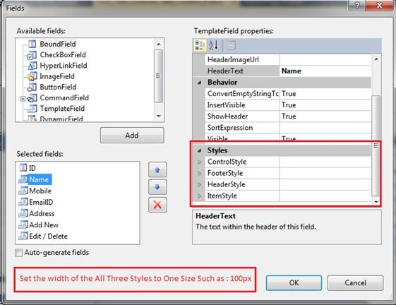 Edit Columns