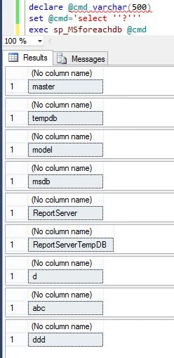 sp_msforeachdb in sql server
