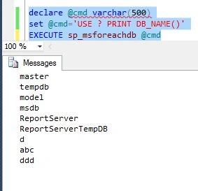 sp_msforeachdb in sql server