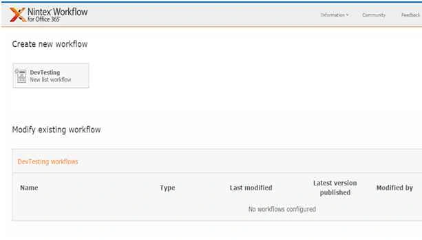 Create new workflow