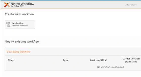 Create new workflow
