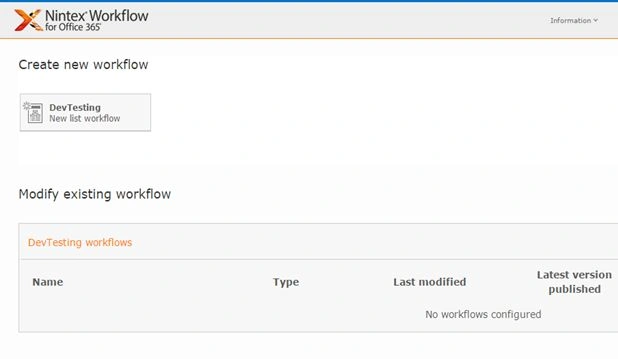 Create new workflow