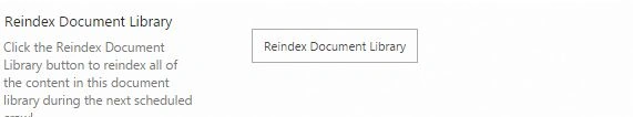 Reindex Document Library