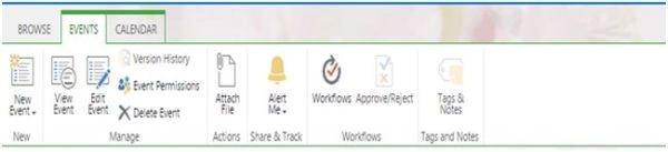 event option in sharepoint