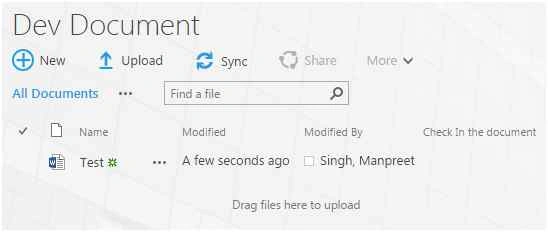 Check In the document