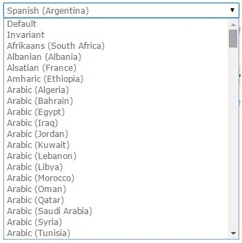 Input regional settings