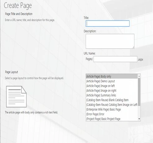 CREATE PAGE
