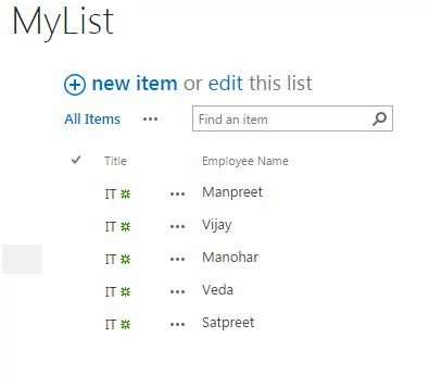 my list