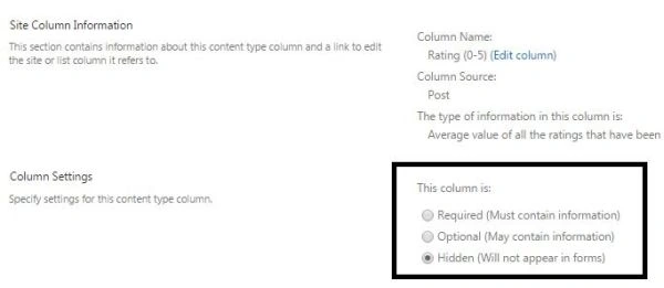 Site column information