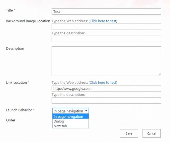 in page navigation