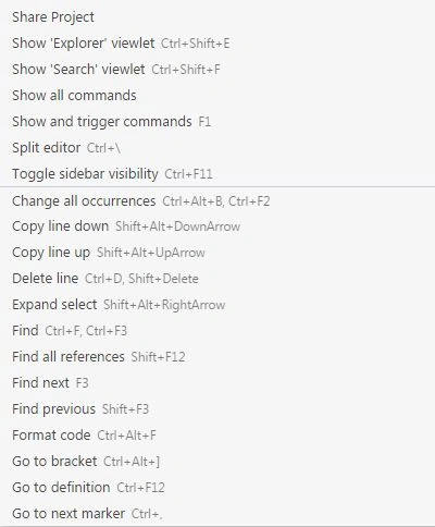 Editor Commands