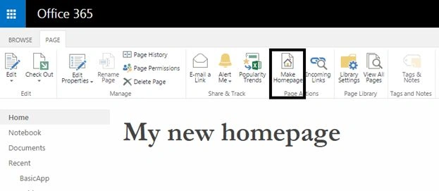 Make Homepage