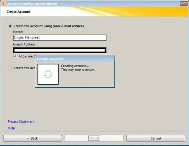 create account in sharepoint