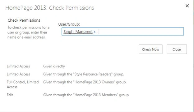 Check permissions