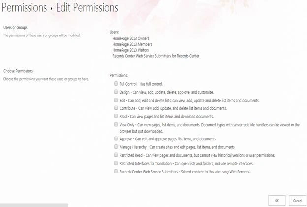 Edit User Permissions