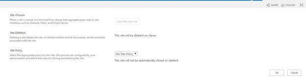 Site Closure and Delete