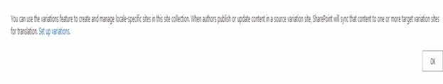 Site Variation Settings