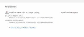 Workflow Settings