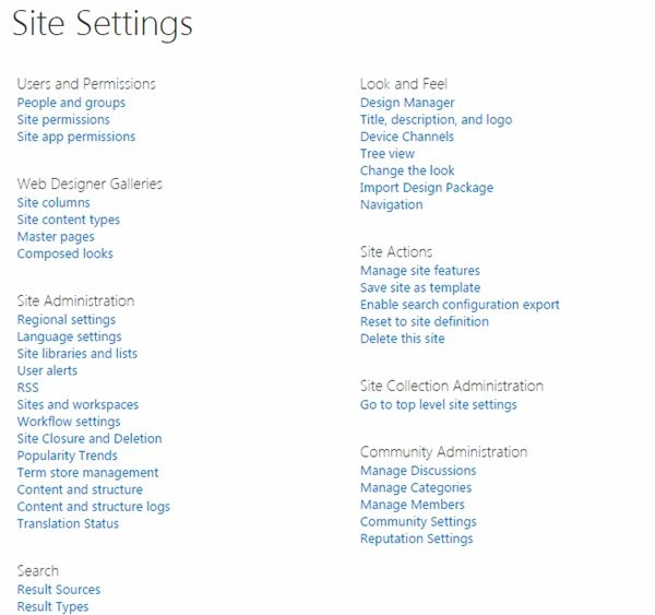 Site Settings