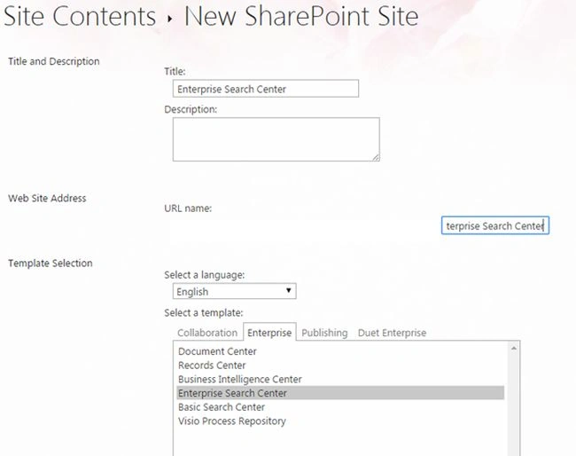 site content