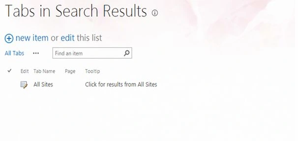 Tab in Search Results