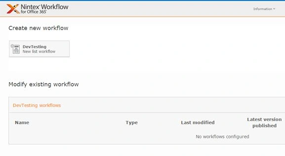 Create new workflow