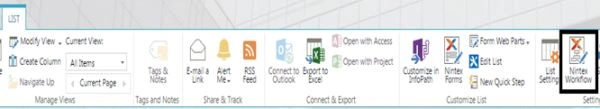 click on Nintex Workflows
