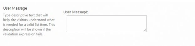 user message