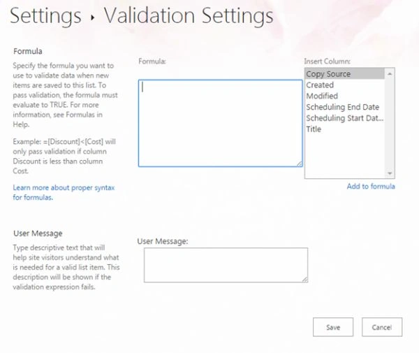 validation checking