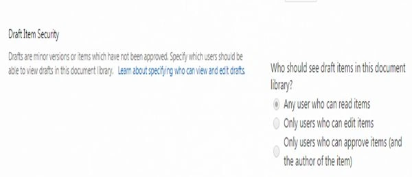 draft item security in sharepoint