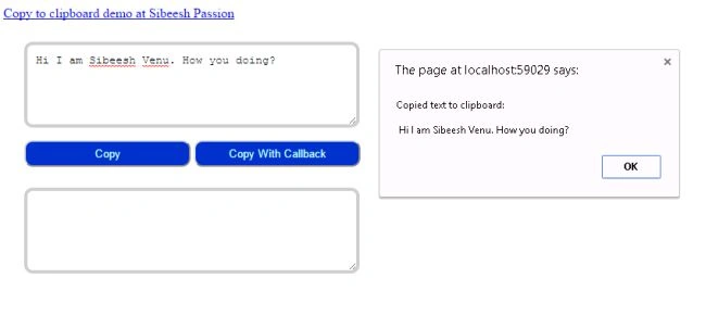 click on Copy button