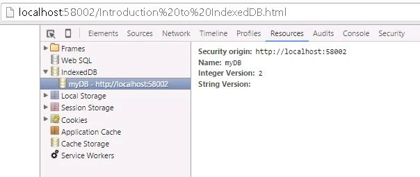 IndexedDB Creation