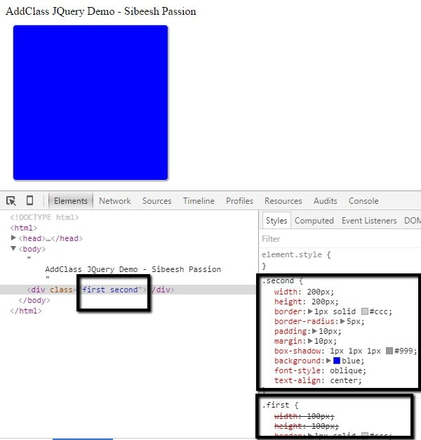 Add class JQuery