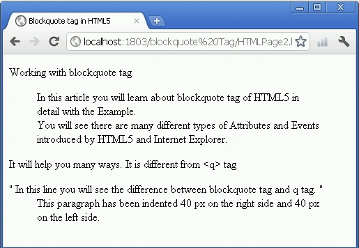 blockquote tag