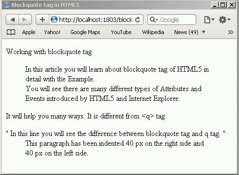 blockquote tag