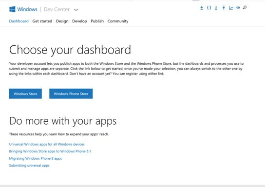 Dashboard in Windows Phone