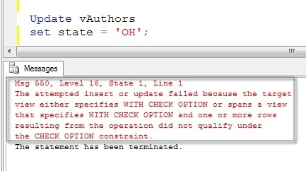 error with check option