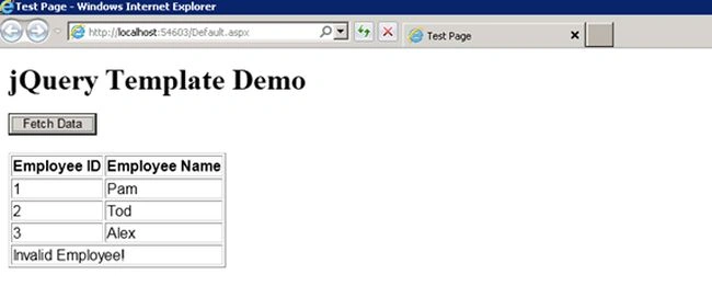 jQuery templet demo