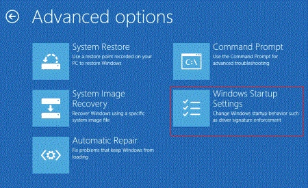Windows startup settings