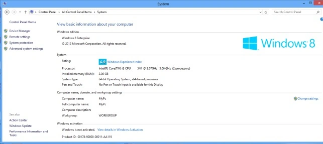 Advance system settings