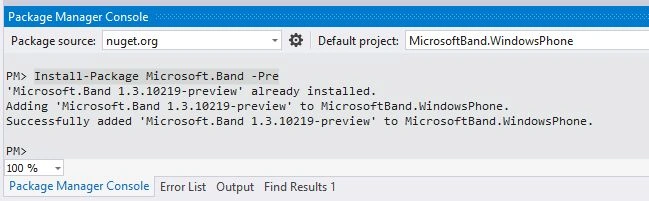 Microsoft Band SDK