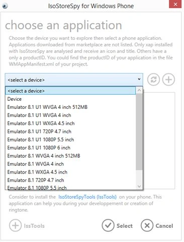 select a device
