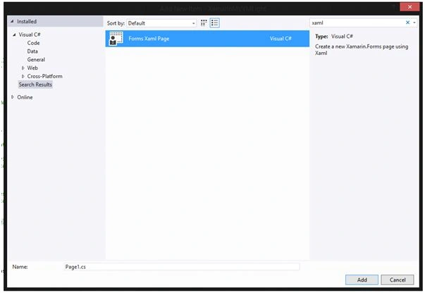 Xaml Page