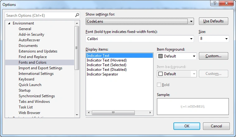 Indicator test