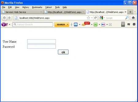 login check through web service