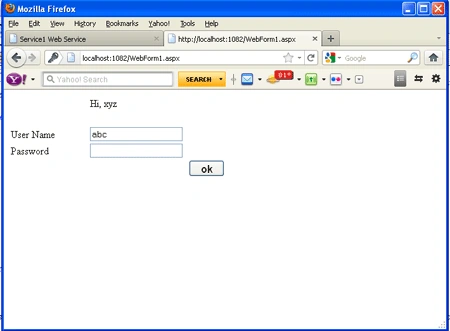 login check through web service
