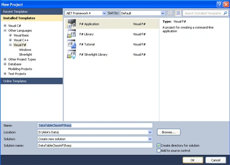 DataTable in f#