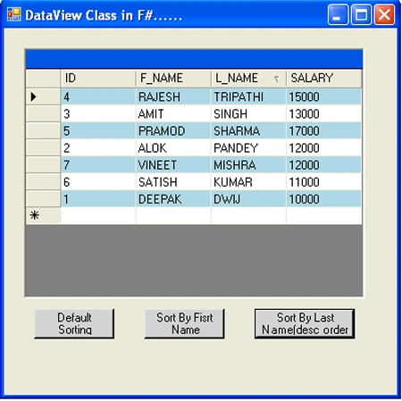 dataview in f#