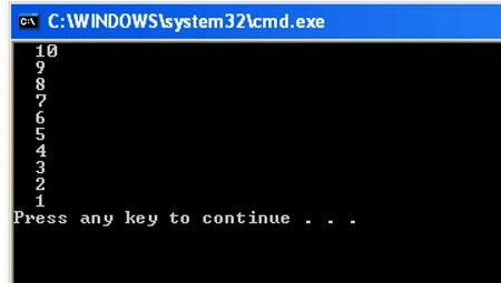 for loop using downto