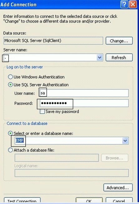 Add connection emp-